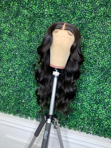 20" 5x5 closure wig with wand curls